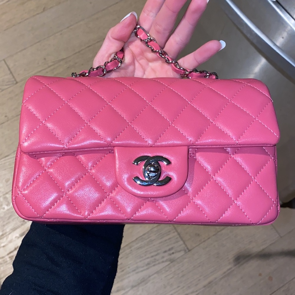 RARE Hot Pink Chanel Classic Flap Mini Bag